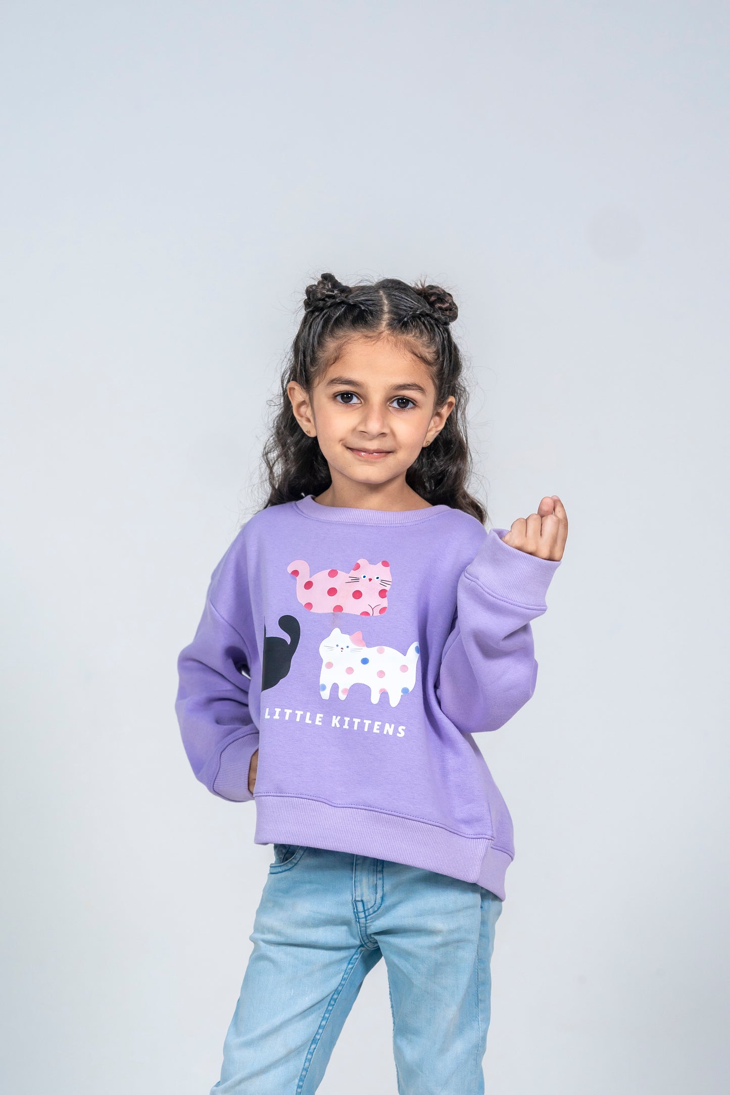 Three Kittens Drop Shoulder Sweatshirt