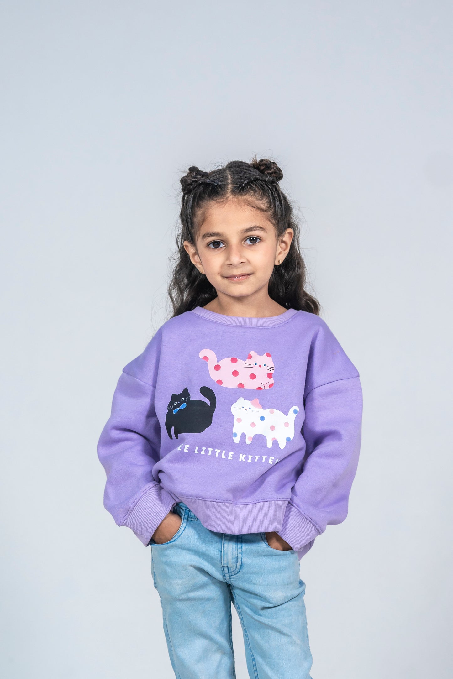 Three Kittens Drop Shoulder Sweatshirt