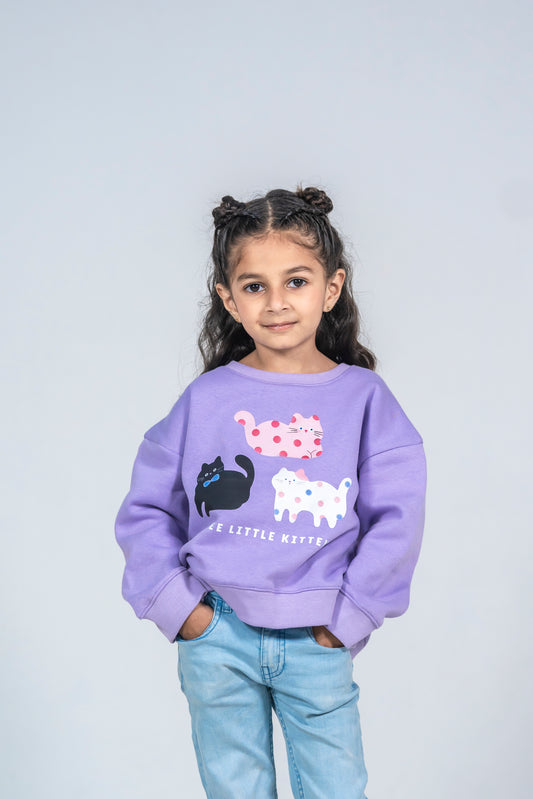 Three Kittens Drop Shoulder Sweatshirt